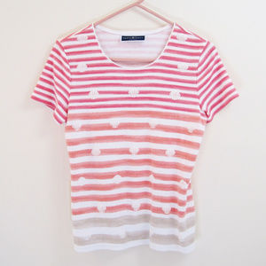 Karen Scott Petites-Sea Shells Ombre Top-T-Shirt-M